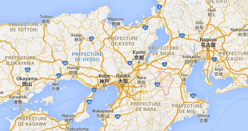 Iga se situe au nord-ouest de la Préfecture de Mie