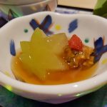Melon d'hiver, baie de Goji, miso de bœuf de Matsusaka